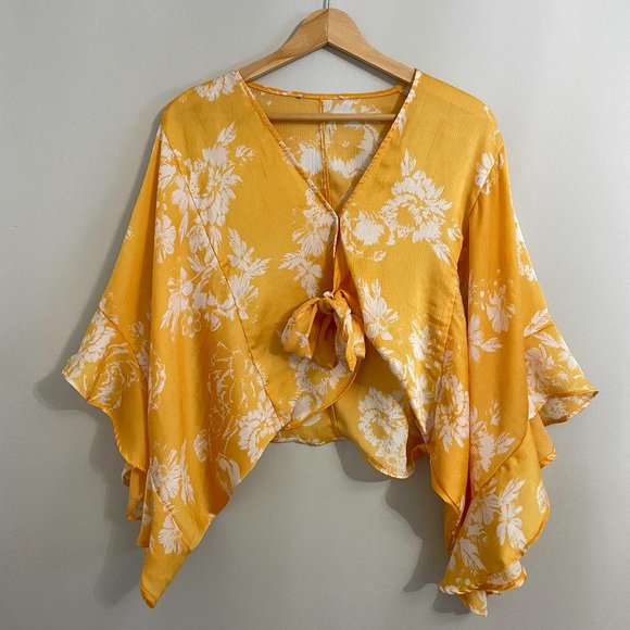 Yellow & White Floral Flowy Top - Picture 1 of 1